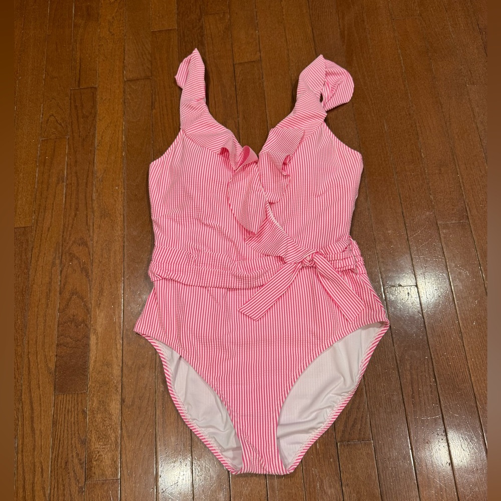 Lilly Pulitzer Pink Striped One Piece Swimsuit